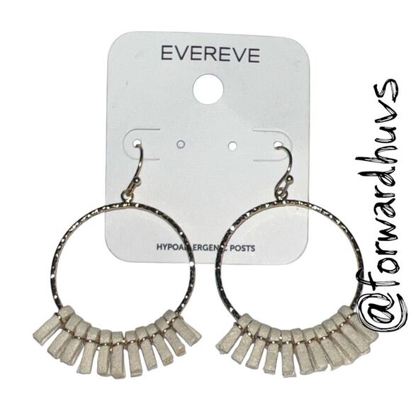 Evereve Hadley Leather Fringe Hoop Earrings - Picture 1 of 7